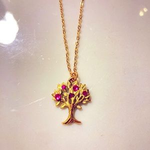 Golden Cherry Tree Necklace